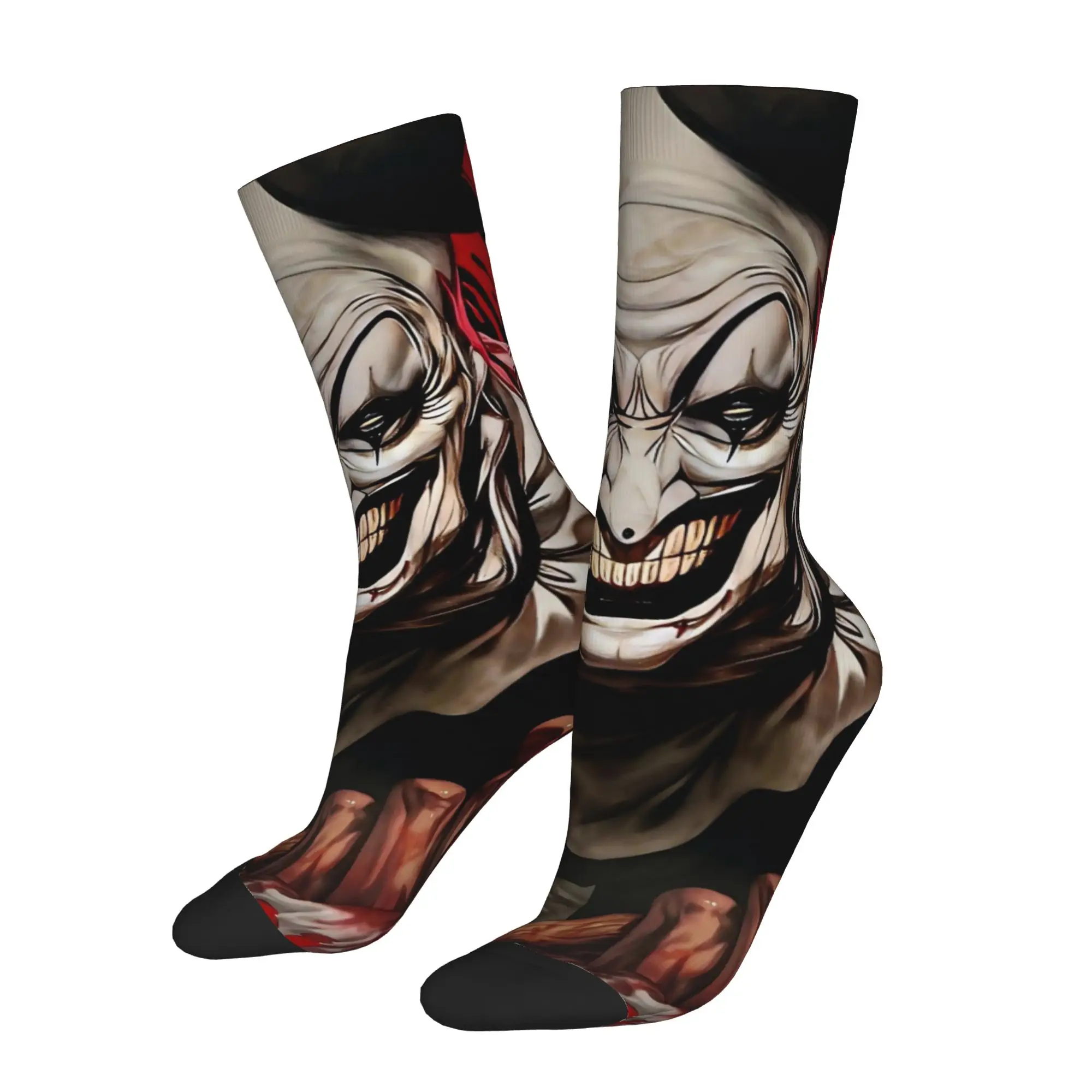 Terrifier Socks Men's Women's Polyester Fashion Horror Movie Socks Novelty Spring Summer Autumn Winter Middle Tube Socks Gifts