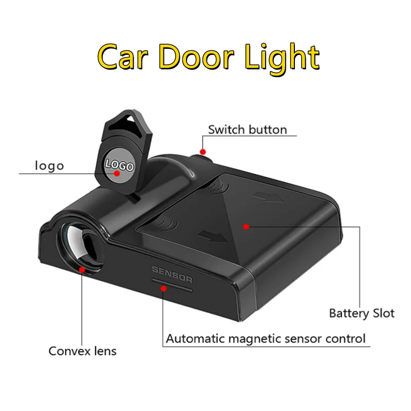 Car Door Projector Light Shadow Ghost Light ST line Logo LED Lamp For FORD FIESTA FOCUS MONDEO F-150 Foco X Vignale