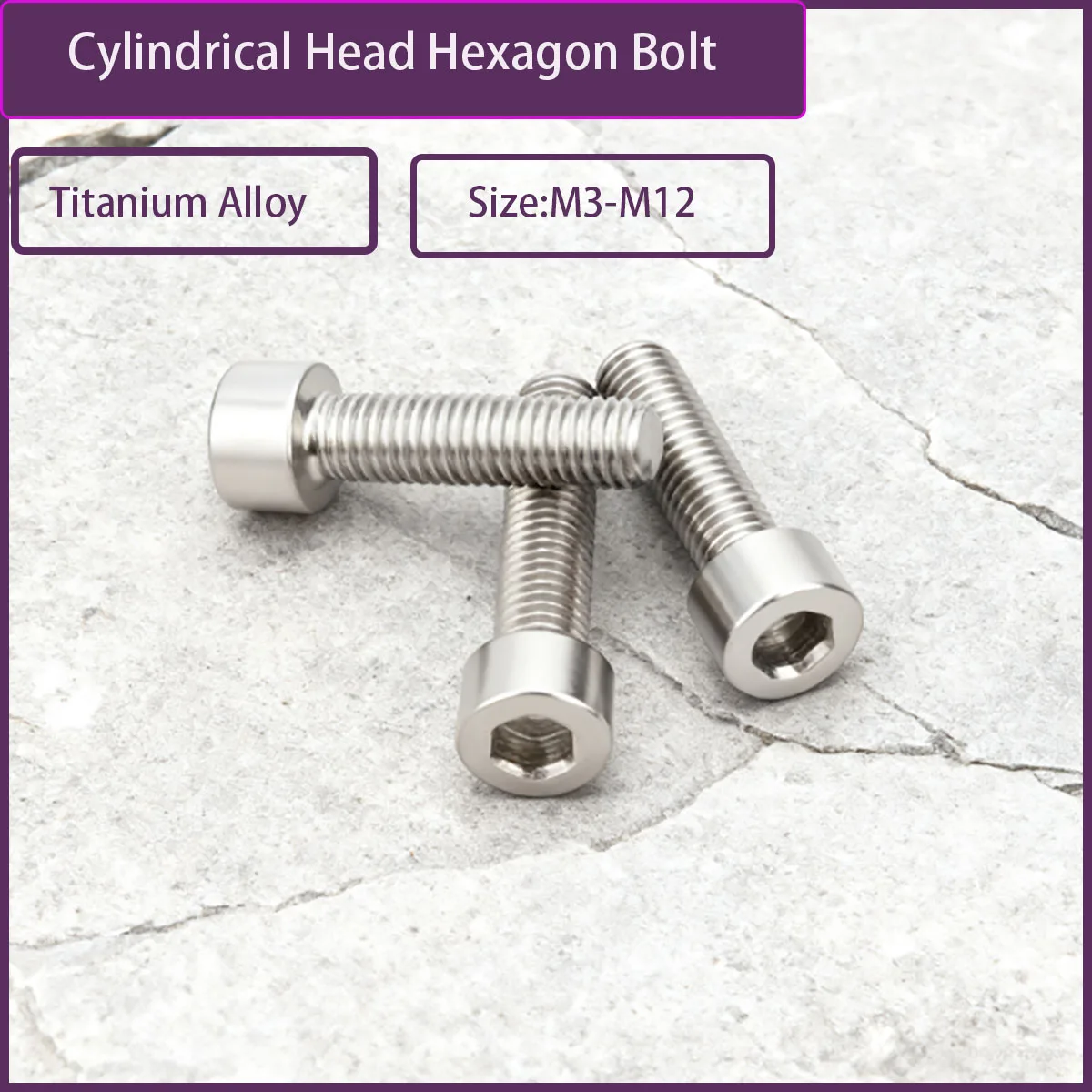 

Cylindrical Head Hexagonal Titanium Alloy Bolt M3 - M12 - High Strength Rustproof Fastener for Industrial/DIY Machinery Use