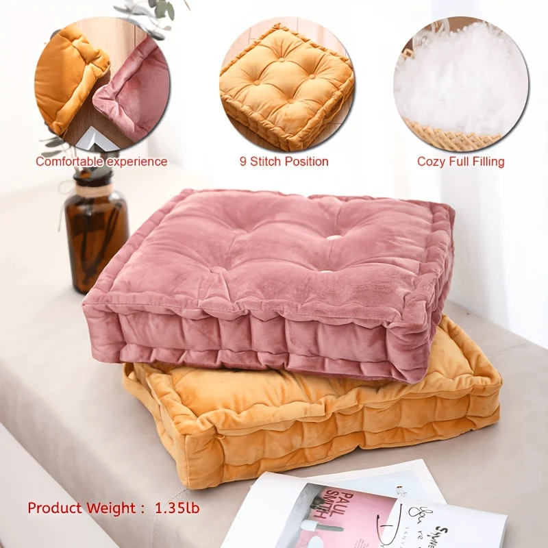 

Thickened Square Flannel Futon Mat Modern Gel-Filled Cushion Mat Chair Stool Pad Decorative Pillow Soft Home Decoration