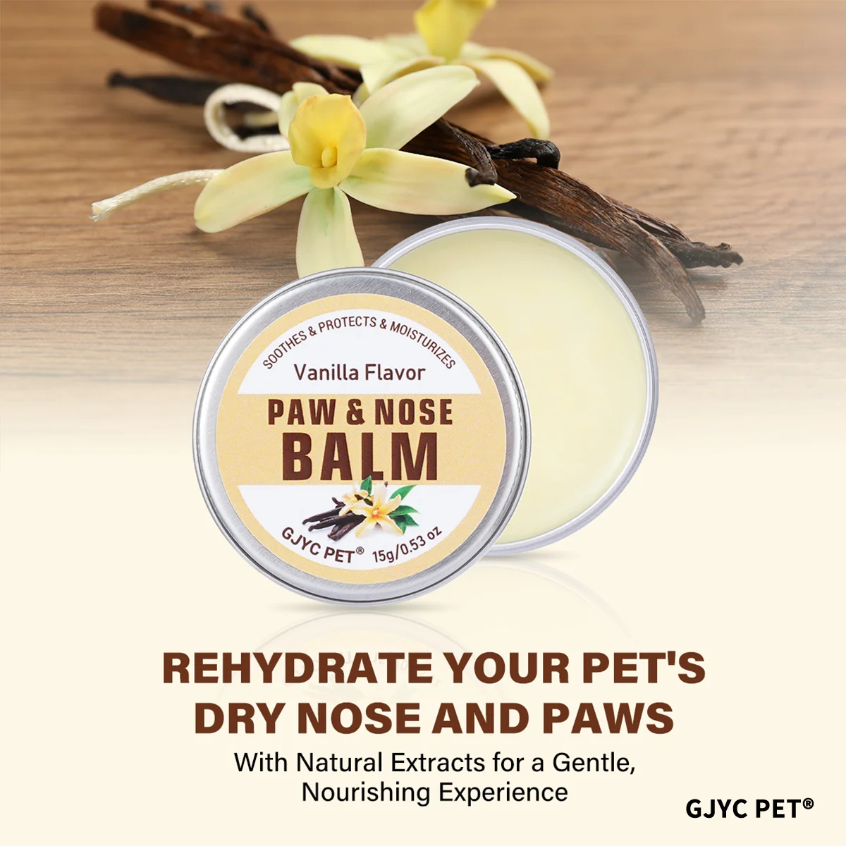 Pet Paw & Nose Balm Dog Cat Vanilla Scent Moisturizing Soothing Anti-Cracking Repairing Dry Cracked Natural Moisturizer view 2