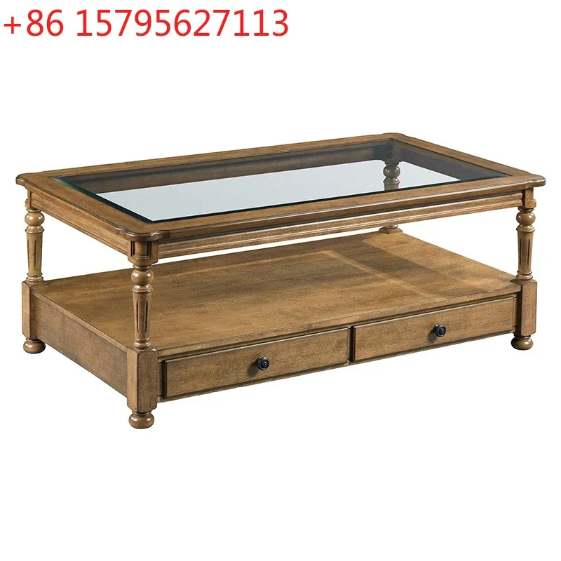 YH13 American Retro Solid Wood Square Corner Table Living Room Sofa Side Table Square Oak Mini Square Table