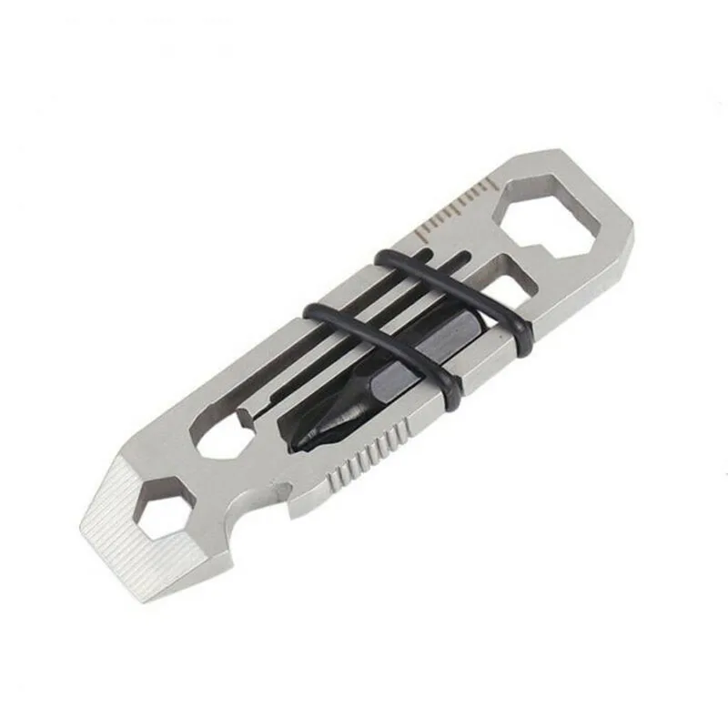 EDC STAINLESS WRENCH SCREWDRIVER KEYCHAIN MULTITOOL Ratcheting Keychain Combination portable mini wrench