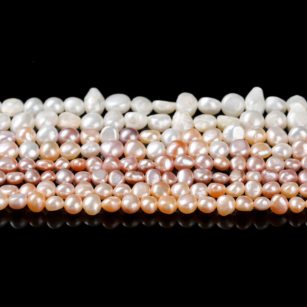 JD 2A Grade Natural White Freshwater Pearl, Dual Side Luster Side Drilled Loose Beads for DIY Jewelry Making