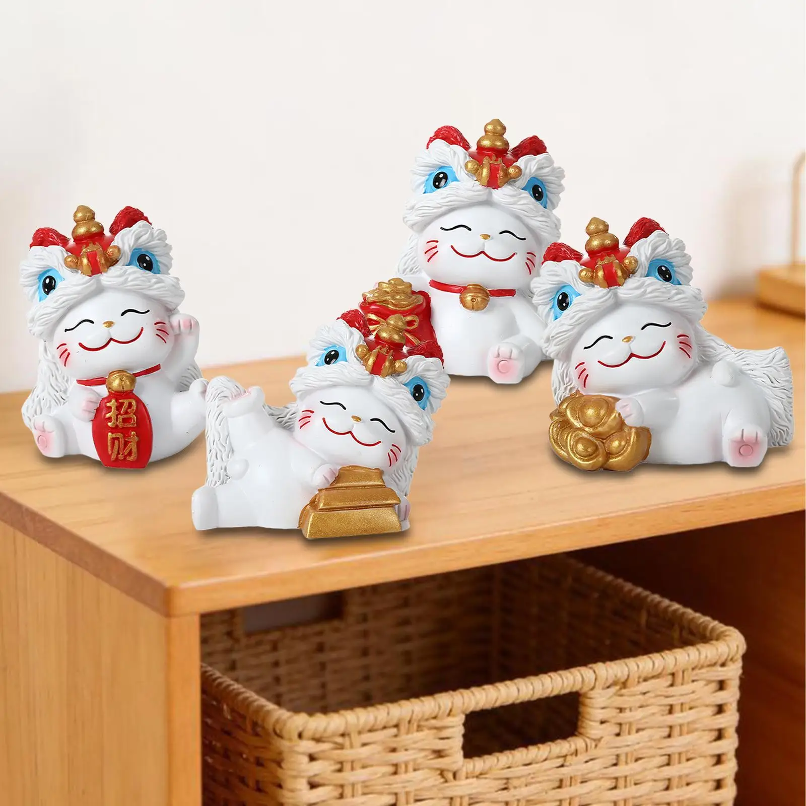 لاكي كات تمثال مصغر تمثال صغير ديكور سيارة زخرفة الحيوان النحت لخزانة غرفة النوم مكتب غرفة المعيشة مكتب #3