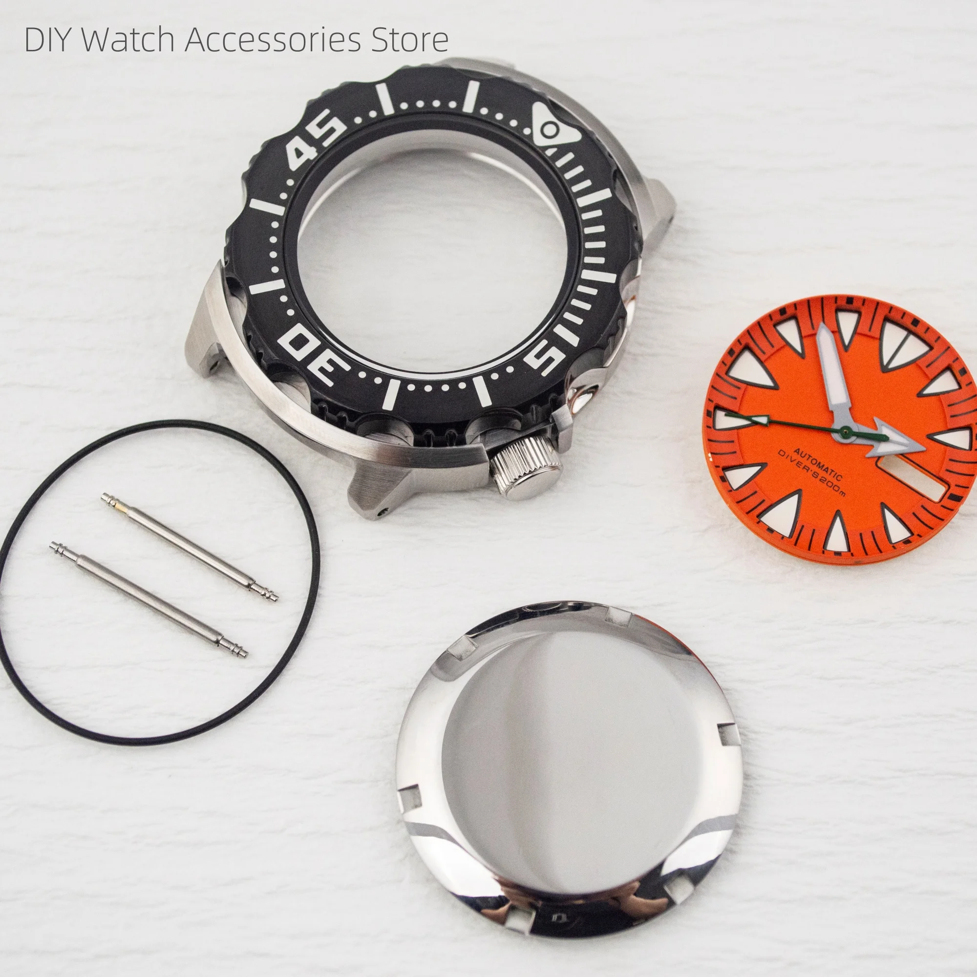 for Monster Case Stainless Steel 20ATM Waterproof NH36 Case NH36 Dial 28.5mm Dial Hands Green Luminous  for NH36A/4R Movement