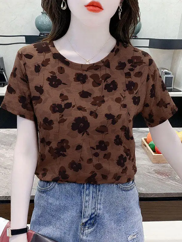 

Loose Women's High-end T-shirt Summer Mom Retro Fashionable Short-sleeved Sun Protection Clothing New 2026 Women's Top