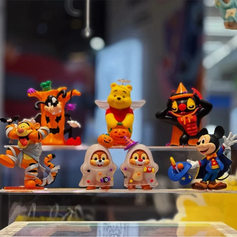 

InStock натуральная Toptoy Disney Хэллоуин фэнтезийная ночная серия слепая коробка Kawaii Винни Пух стежка орнамент игрушка на Хэллоуин подарок