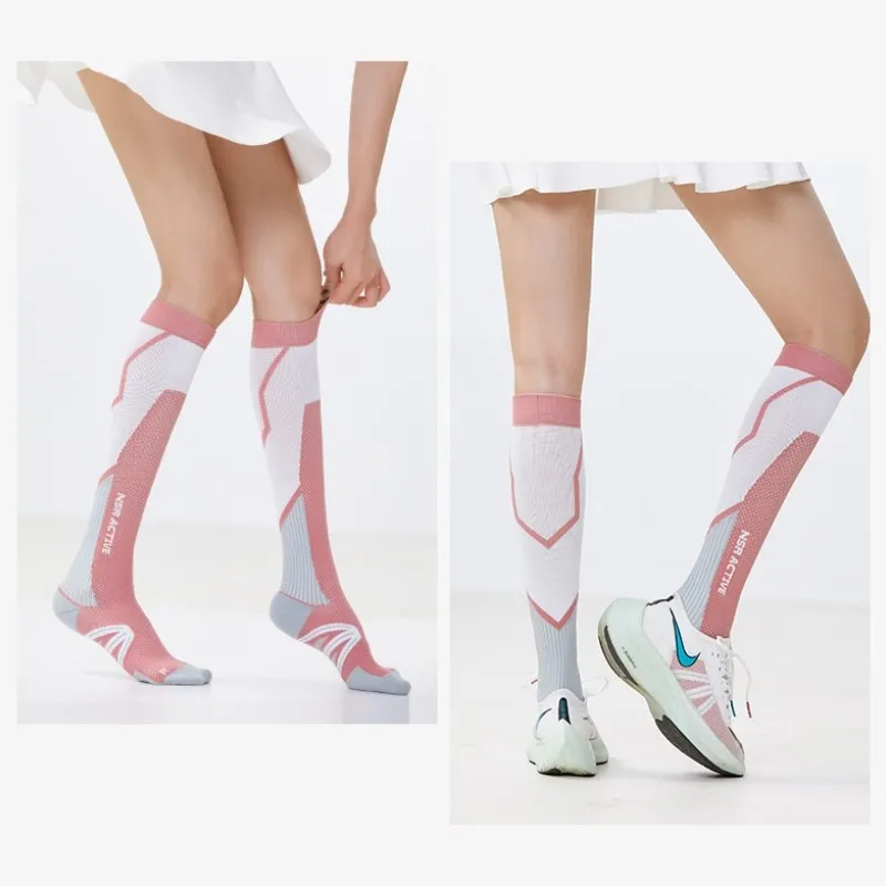 Women High Quality Sports Socks Running Compression Socks Stockings for Marathon Cycling Football Varicose Golf Veins 20-30 mmhg