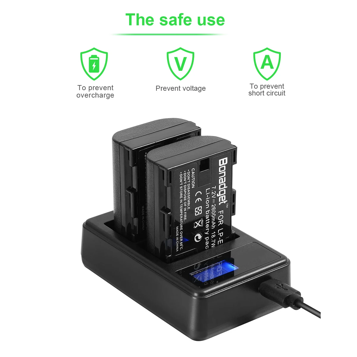 3200mAh LP-E6 LPE6 E6N بطارية و LED شاحن مزدوج لكانون EOS 5DS R 5D مارك II 5D مارك III 6D 7D 70D 80D كاميرا بطارية