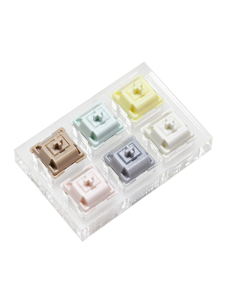 6 Gateron Smoothie switch tester switches with blank keycaps acrylic base for mechanical keyboard Chocolate Mint Banana Silver - view 3