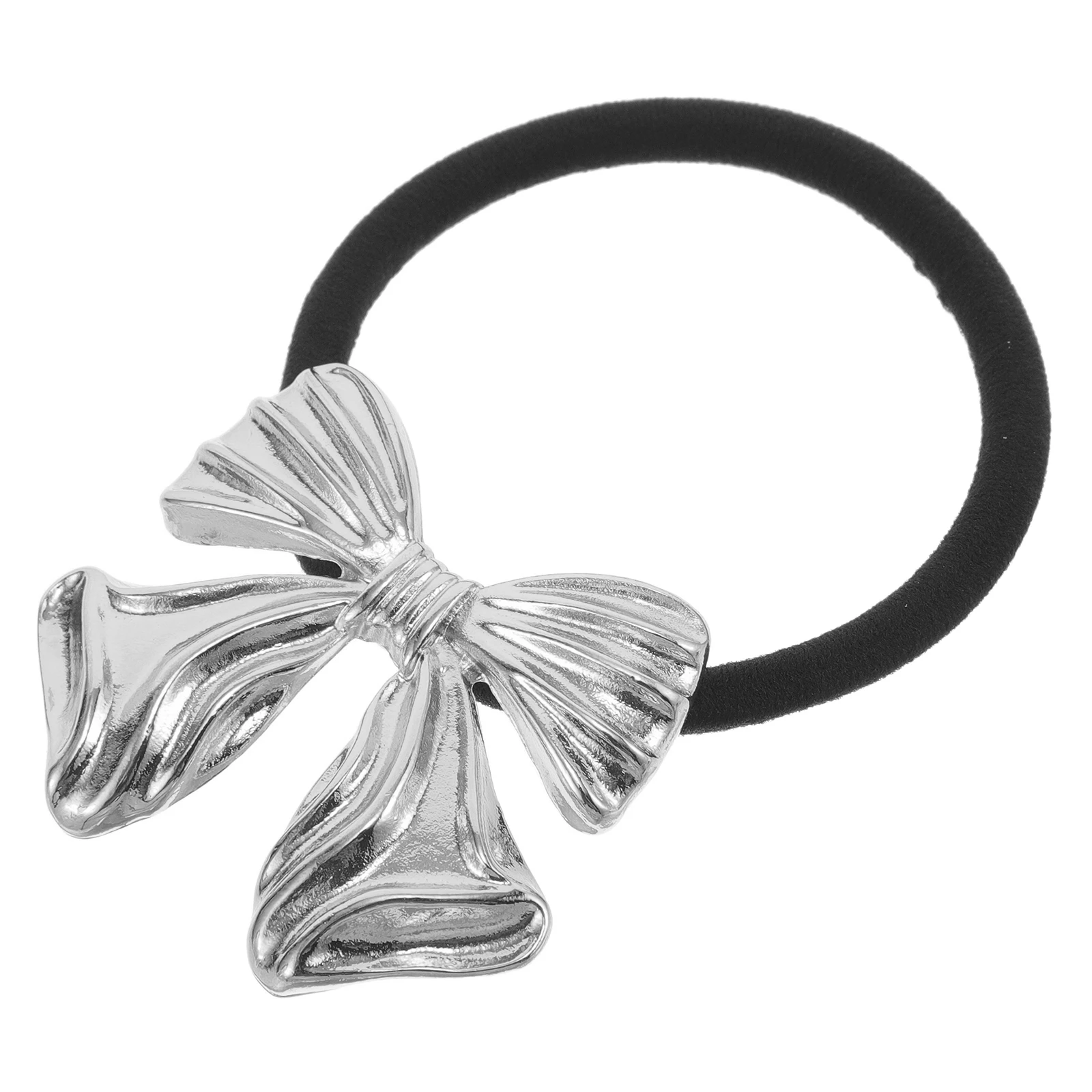 المعادن Bowknot الشعر حبل شريط مرن للنساء يتوهم ذيل حصان حامل Scrunchy ملحق سميكة غرامة تصفيف الشعر أداة