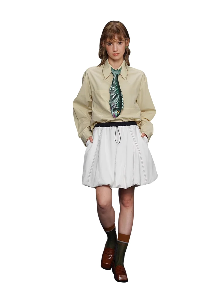 Damen-Sommer-Röcke mit lockerer Linie, flauschiger Rock, weiche Farben, volle A-Linien-Röcke für Damen, lässige ausgestellte Röcke für Frühling und Herbst