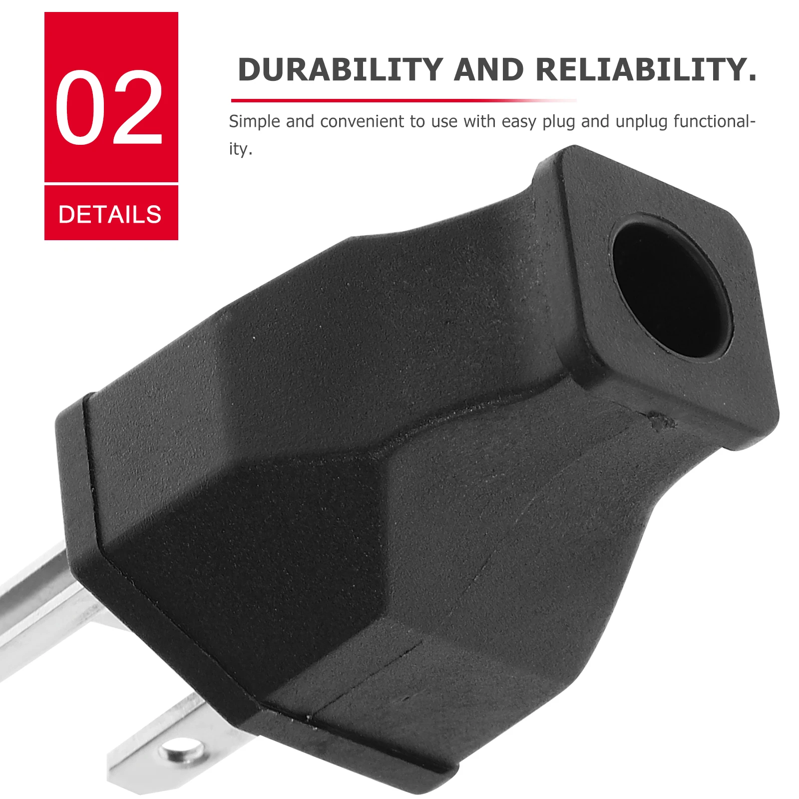 

15A 125V Straight Plug Replacement End for Extension Cord Male to Female Power Connection Reliable Plastic Plug