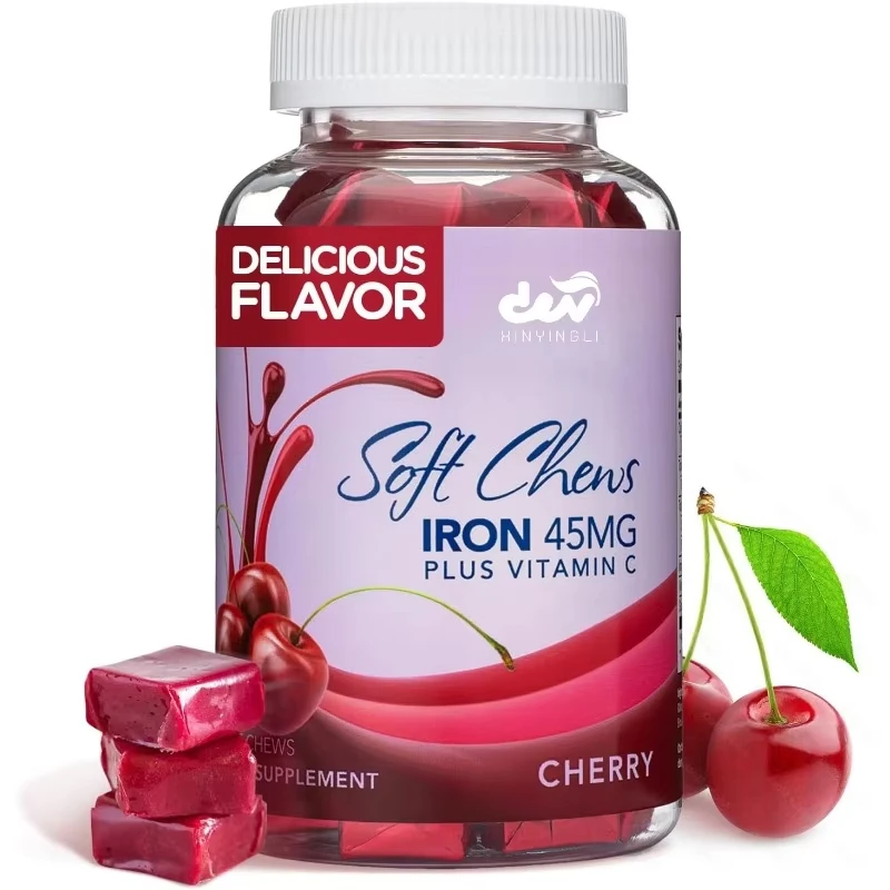 

Chewing iron supplements - vitamin C, iron as ferrous ferrite, very suitable for anemia and iron deficiency，60 pills