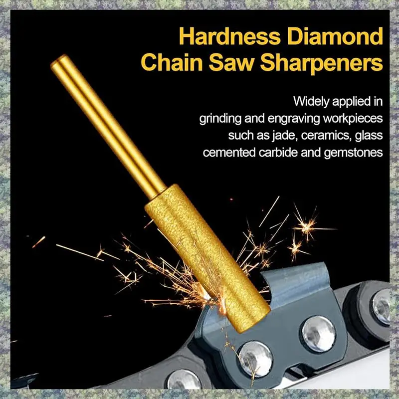 

WON 120Pcs Diamond Chainsaw Sharpener Kits,High Hardness Titanium Plated Burr Grinding Stone Chainsaw Sharpening Kit