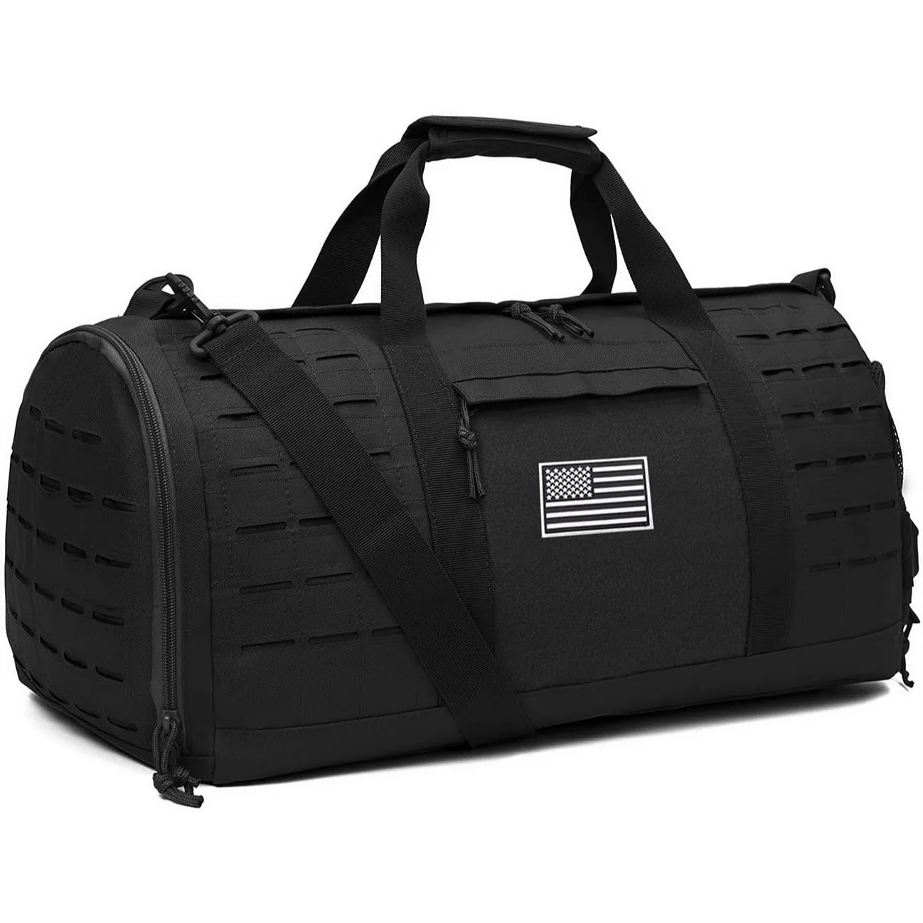 40L Military Tactical Duffle Bag for Men with Shoe Compartment Gym Travel Workout Weekender