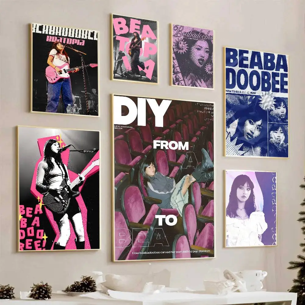 Rock Singer Pretty B-Beabadoobee Vintage Posters Sticky Whitepaper Prints Posters Artwork Posters Wall Stickers