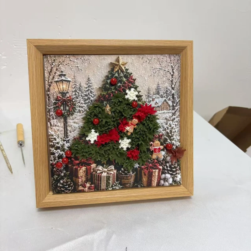 3D Christmas Fabric Poke Art Kit Vintage Handmade Holiday Decoration DIY Craft Kit for Home Decor 2026 Christmas Gift