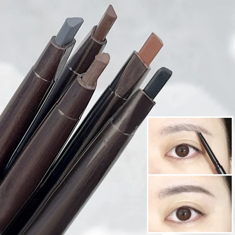 Double Head Eyebrow Pencil Natural Smooth Triangle Eyebrow Tint Pen Waterproof Long Lasting Eyes Black Brown Eyebrow Cosmetics