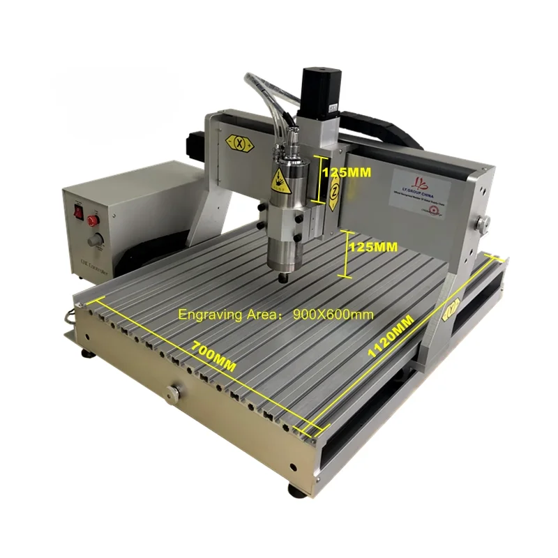 6090 3 4 Axis CNC Router Offline Controller Metal Steel Wood Engraving Drilling Milling Machine 2.2KW Spindle with Water Tank