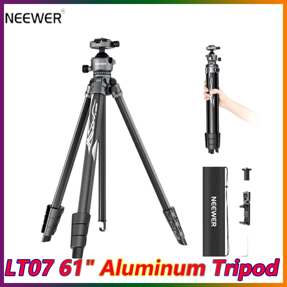 NEEWER LT07 Travel Tripod With Ball Head  Portable Camera Tripod Compatible with PD Arca 1/4