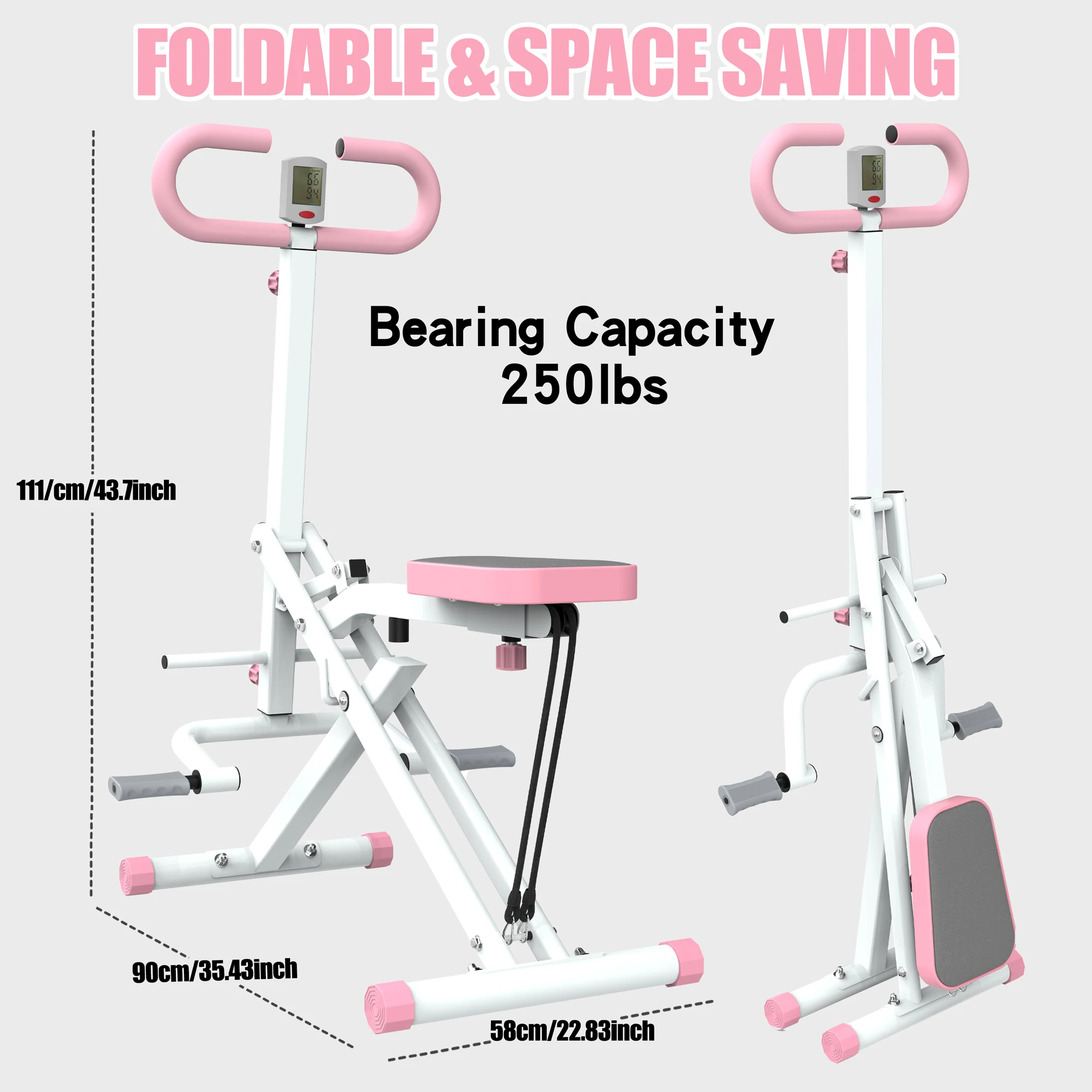 家庭用スクワットマシン、抵抗バンド付き折りたたみ式グルートト - Home Gym Hip Thrust Machine のレビューと価格