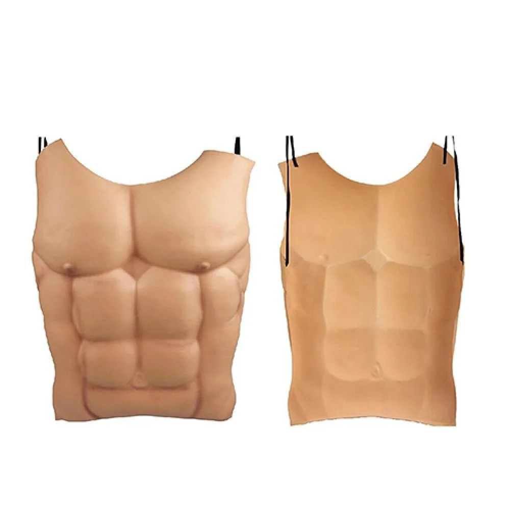 Nude Skin False Muscle Masquerade Costume Tricky Prop Cosplay Fake Macho Chest Abdominal muscles Halloween party diy decor