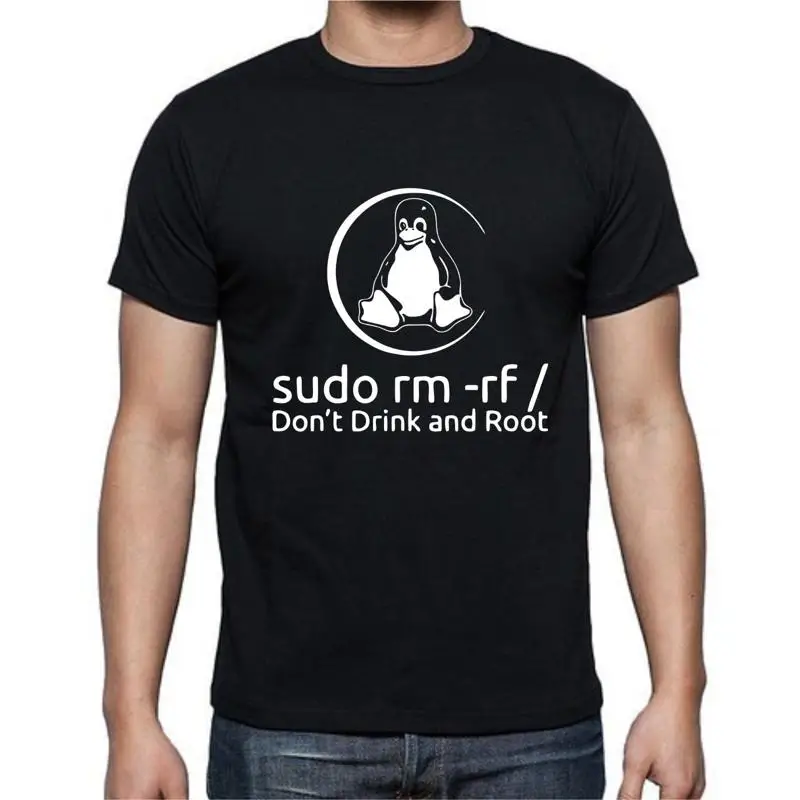 Sudo rm -rf Don't Drink and Root Penguin T-shirt Tee