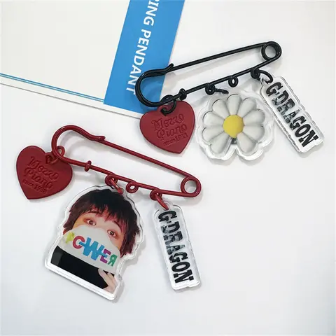KPOP BIGBANG G-DRAGON 앨범 Übermensch 아크릴 브로치 GD POWER 3 피스 패션 펜던트 핀 가방 모자 장식 팬 선물