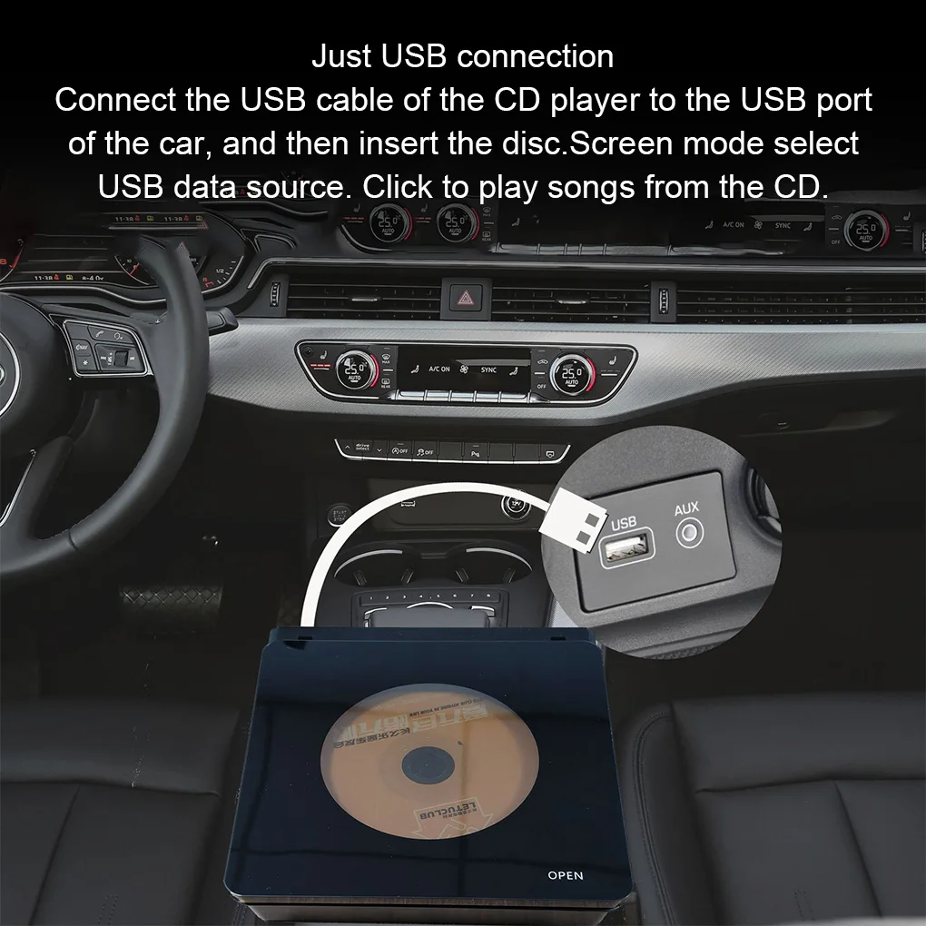 USB Connection Car Player Enhances External Lossless CD Player Experience With Exceptional Sound Stability Navigation