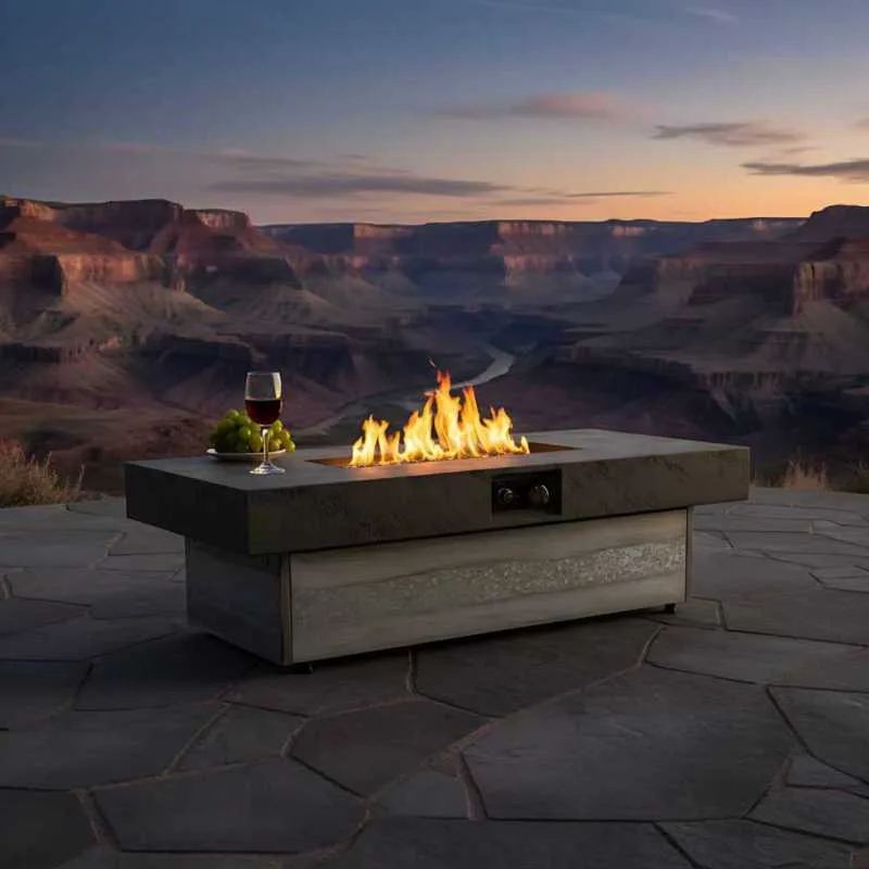 

Outdoor Firepit 48 X 24 Inch Rectangle Pit Table, 50000 BTU Propane Fire Pits Table For Patio Set, Two Height Options