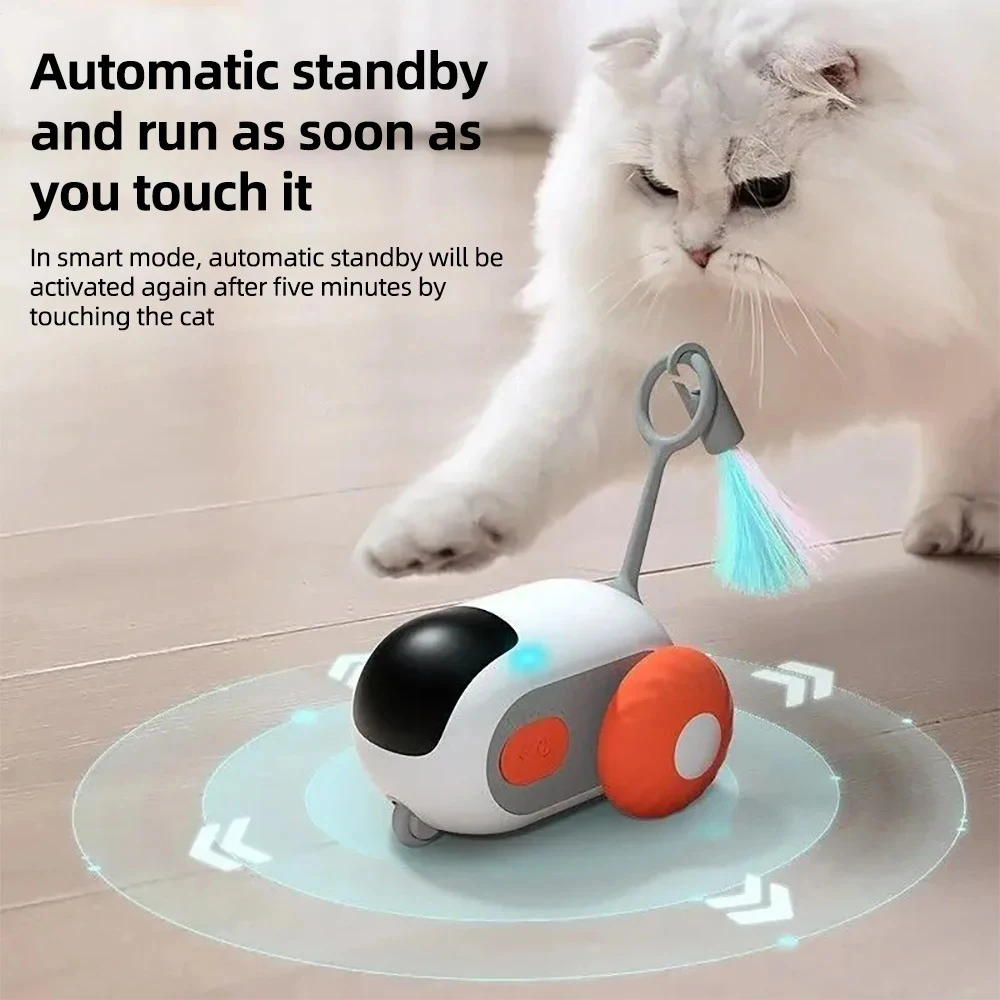 Coche de juguete interactivo inteligente para gatos, Bola de juguete con Control remoto, rodante automático, accesorios para gatos de interior,