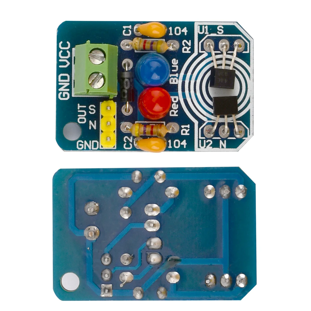 Diy hall sensor de indução magnética pólo de detecção magnética resolver módulo de detecção norte e sul com kits de luz indicadora