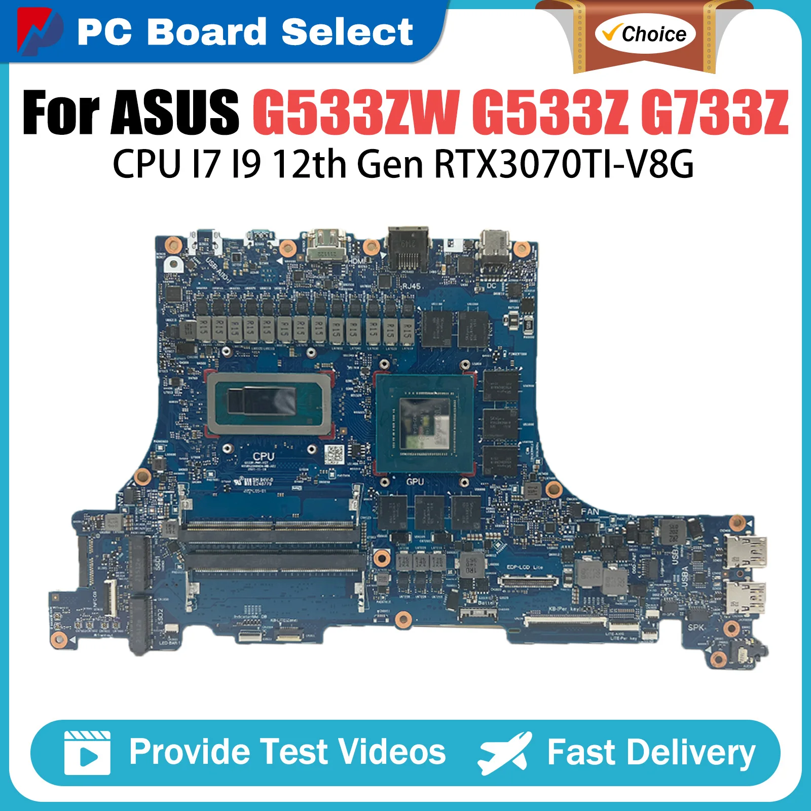 G533R For ASUS G533ZW G733ZS G733ZX G733ZM G733ZW G533ZS G533ZX G533ZM G533Z G733Z Laptop Mainboard I7 I9 CPU RTX3070TI-V8G