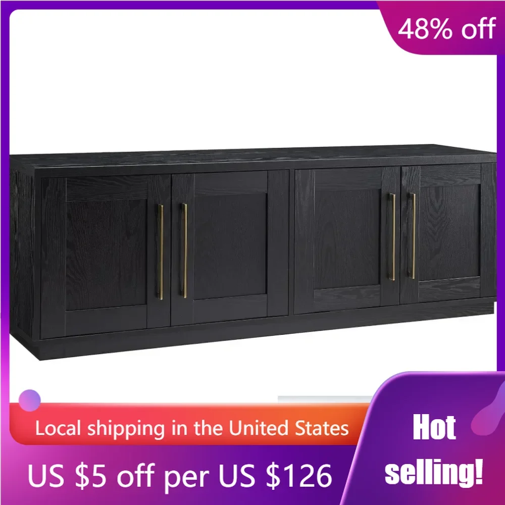 

Tillman Rectangular TV Stand for TV's Up to 80" in Black Grain Freight Free Cabinet Table Living Room Furniture Home