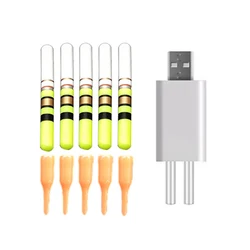 5pcs/lot Fishing Float Light Stick With 2 Rechargeable CR322 Battery Green / Red LED Luminous Fishing Tackle Accessory A609