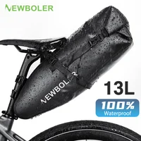 NEWBOLER-bolsa para bicicleta impermeable, 13L, gran capacidad, bolsa para SILLÍN de bicicleta, bolsa trasera plegable, equipaje para bicicleta de montaña y carretera