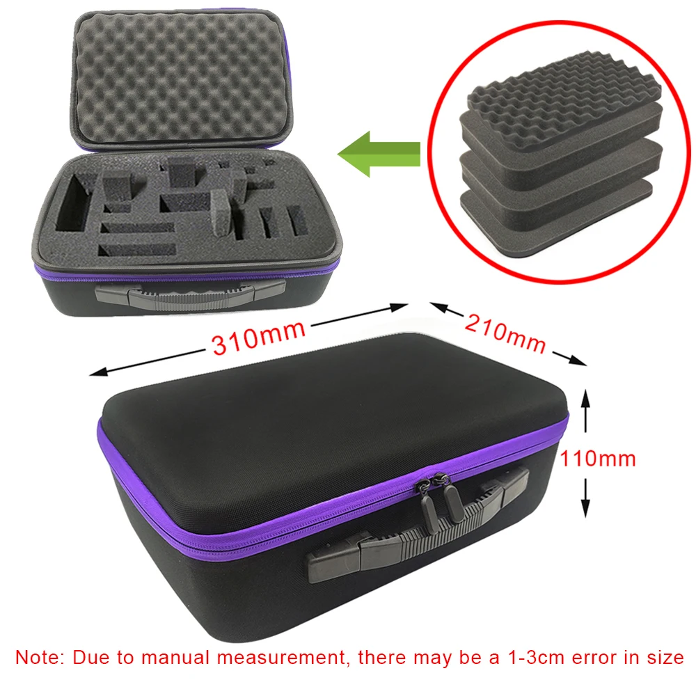 Harte Aufbewahrungsbox, DIY-Schaumstoff, stoßfest, individuelle Reisetasche, Reißverschluss-Box, Kamera-Sammeltasche für Outdoor-Werkzeug-Zubehör
