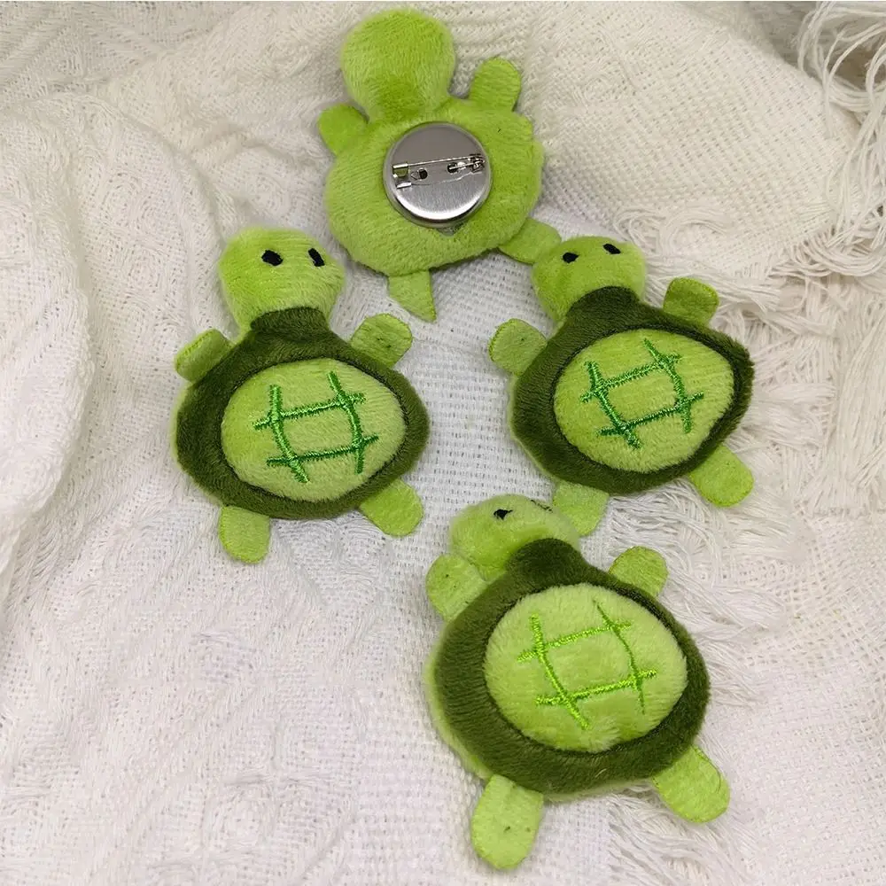 Cartoon Turtle Plush Keychain Creative Soft Toys Turtle Brooch Plush Stuffed Bag Name Tag Kids