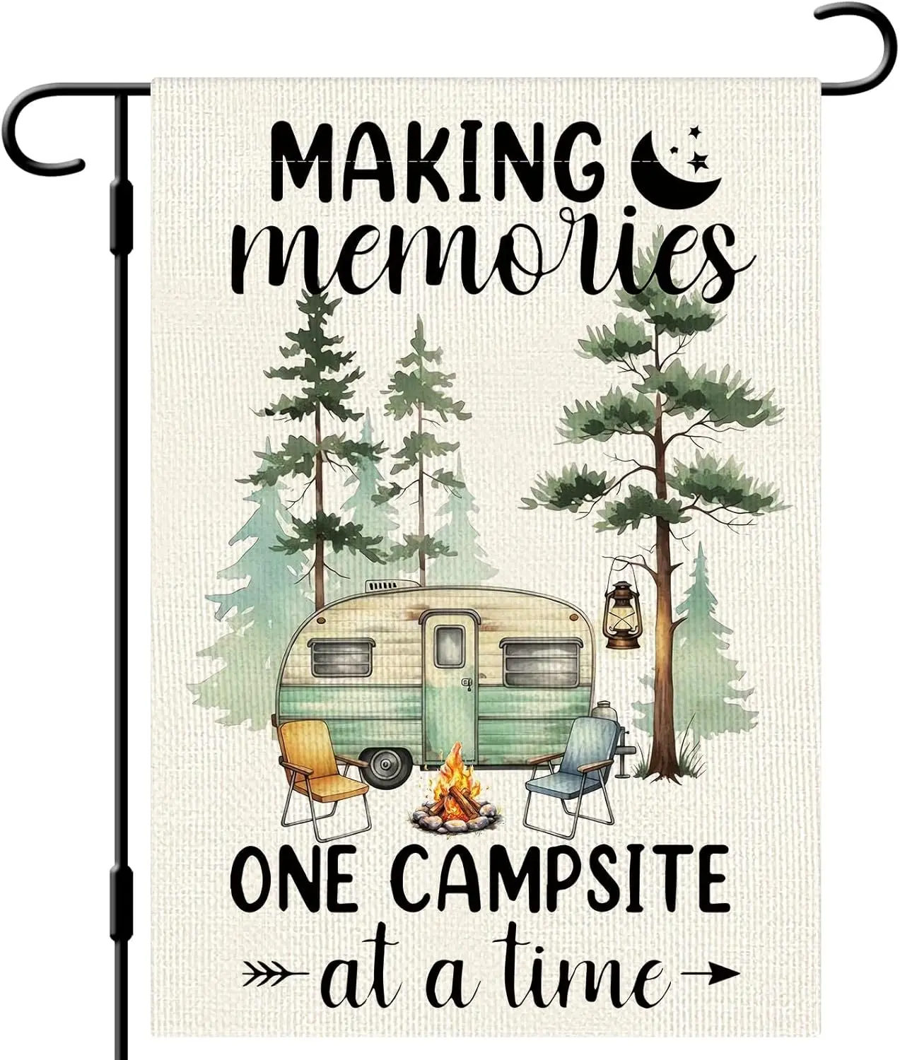 DLZDN Making Memories One Campsite At A Time Camping Garden Flag RV Campfire Firepit Flag 12×18 Inch Double Sided Vertical Y PPM