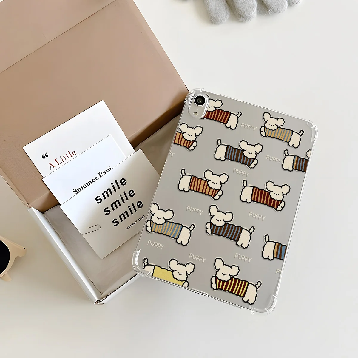 Clear Transparent Tablet Case for Apple iPad Pro 9.7 10.5 12.9 13 Air 2 3 11 13 Mini 5 6 7 Shell Striped Sweater Puppies Style