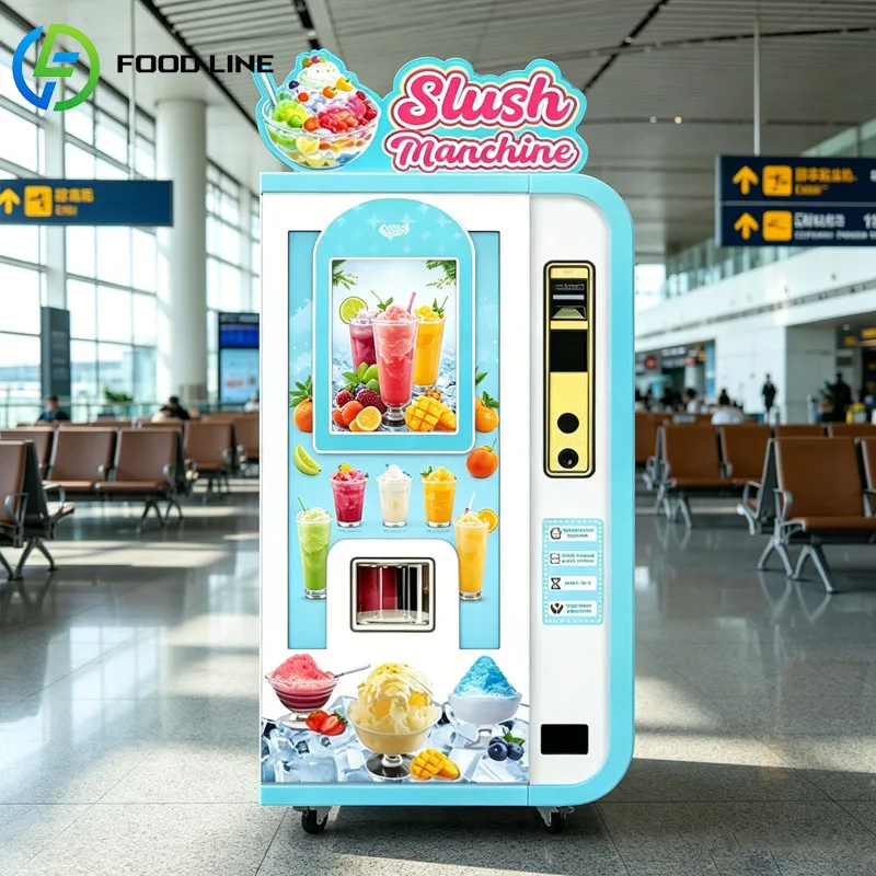 Smoothie Maker Vending Machine Commercial Frozen Smoothie Juice Dispenser Slush Machine Smart Touch Screen LED Customized