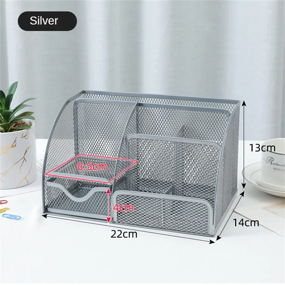 حامل قلم معدني حامل قلم متعدد الوظائف مكتب تخزين مكتب منظم قرطاسية حامل قلم صندوق منظم صندوق برميل القلم