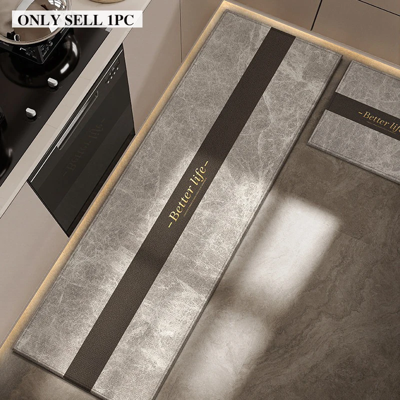 Carpet for Kitchen Floor Mat PVC Waterproof Oil-proof Non-slip Leather Rug Geometric Pattern Rugs Long Size Home Decoration Mats