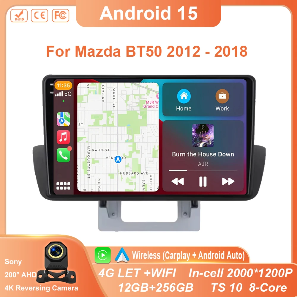 

Android 15 Carplay Auto For Mazda BT50 2012 2013 2014 2015 2016 2017 2018 Head Unit DSP RDS CAR Radio Multimedia Video Player 4G