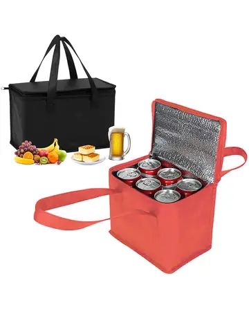 Portable Lunch Cooler Bag Folding Insulation Picnic Ice Pack Food Thermal Bag Drink Carrier Insulated Bags Beer Delivery Bag