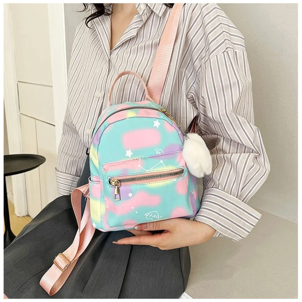 Mini Backpack Women Nylon Cute Small Shopper Handbags Multicolor Book Bags Girls Fashion Shoulder Bag