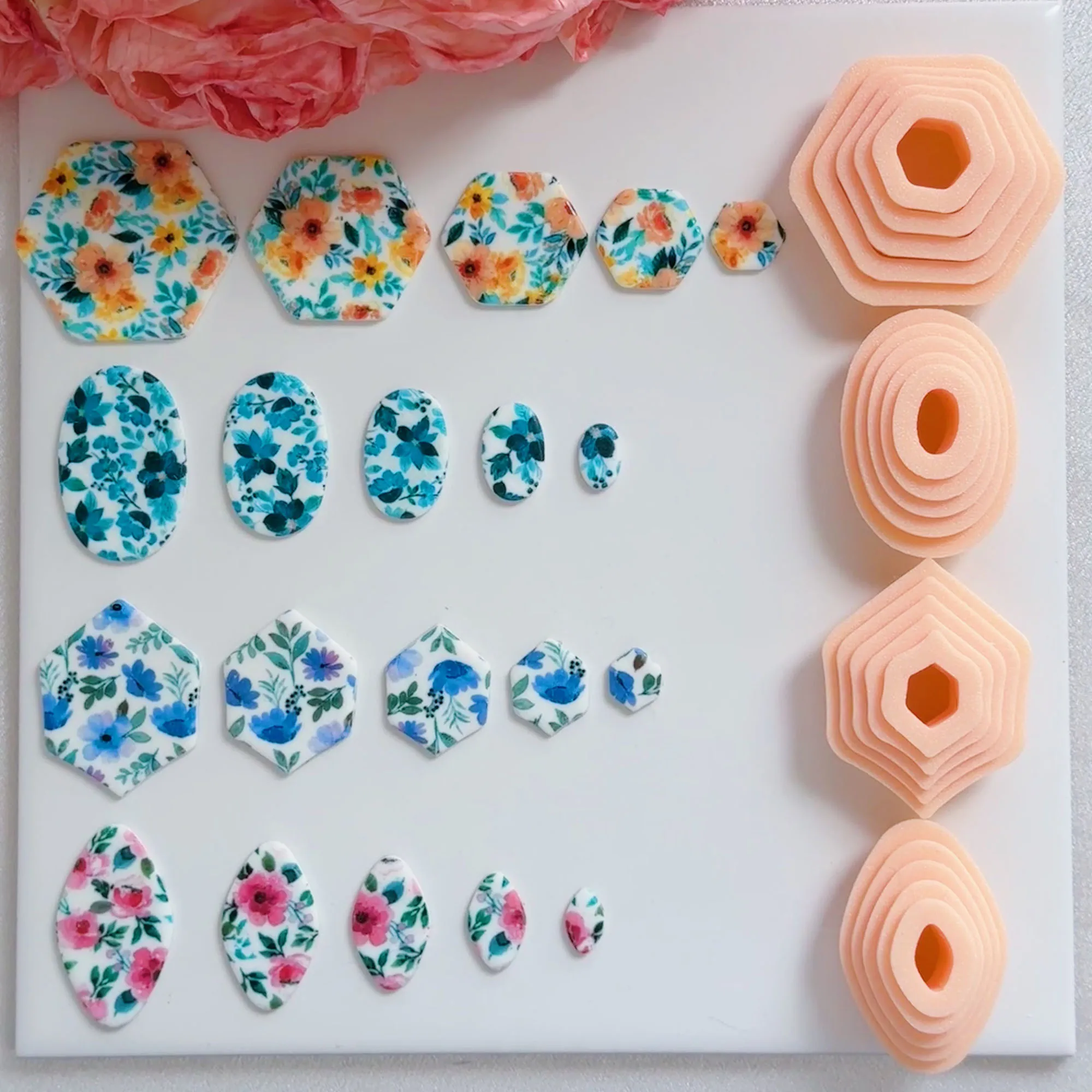 5Pcs/Set 5Sizes Simple Geometric patterns, semicircles, trapezoids, triangles Shape Polymer Clay Cutters For DIY Earrings Making