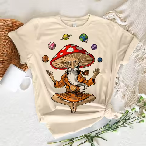 Psychedelic Alien Magic t shirt women funny t-shirts female comic Japanese graphic clothing